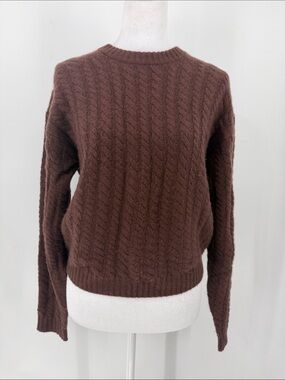 J.Crew 100% Cashmere Cable Knit Sweater XS Brown